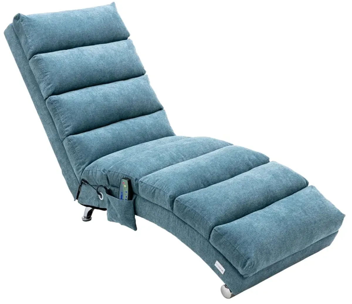 Mondawe Linen Ergonomic Electric Massage Long Chaise Lounger with Remote Control and 5 Modes