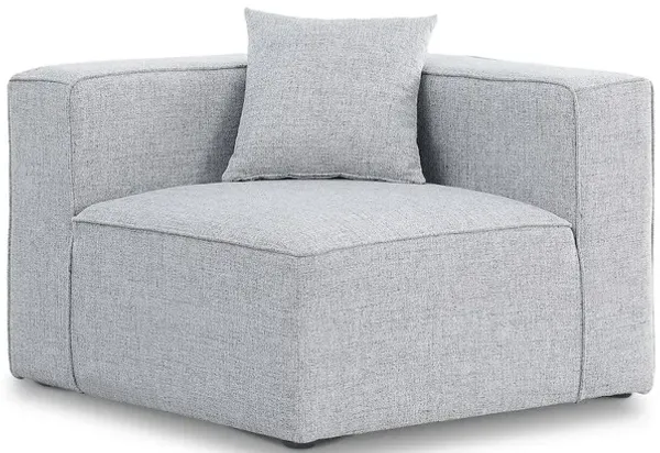 Meridian Furniture Cube Grey Durable Linen Textured Corner Chair
