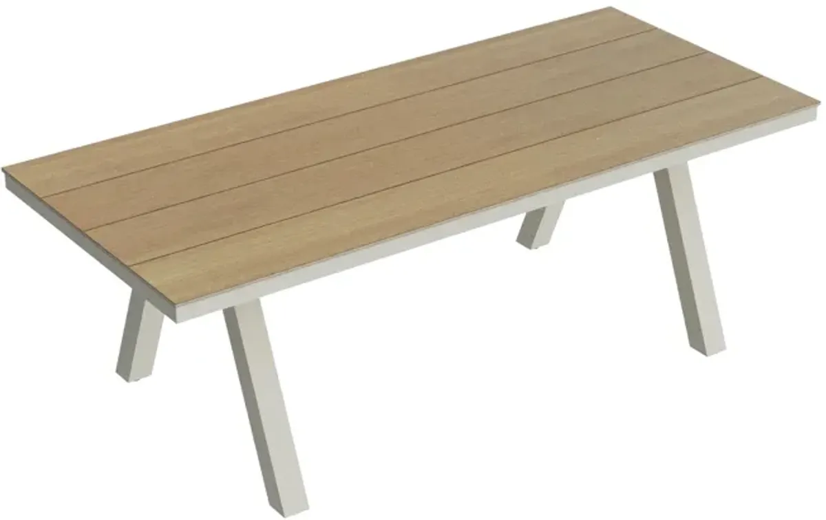FUFU&GAGA Modern Wood Grain Dining Table with Light Gray Iron Legs (86.6" W x 38.4" D x 30.2" H), Wood Grain