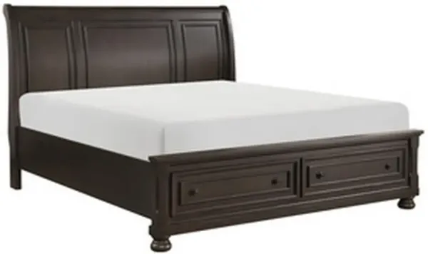 Cappi Classic Queen Platform Bed, 2 Storage Drawer Footboard, Brown Wood - Benzara