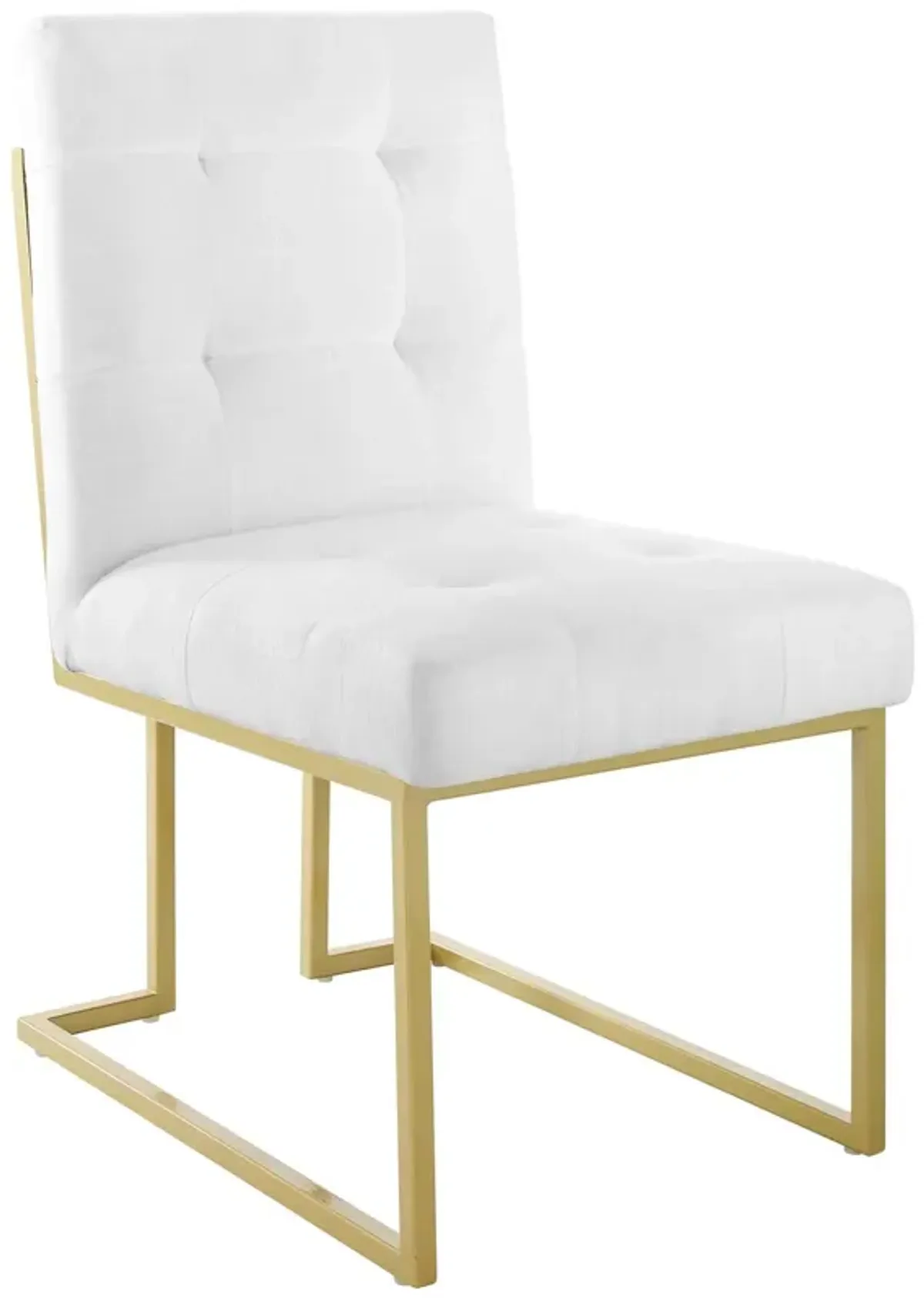 Privy Gold Stainless Steel Upholstered Fabric Dining Accent Chair