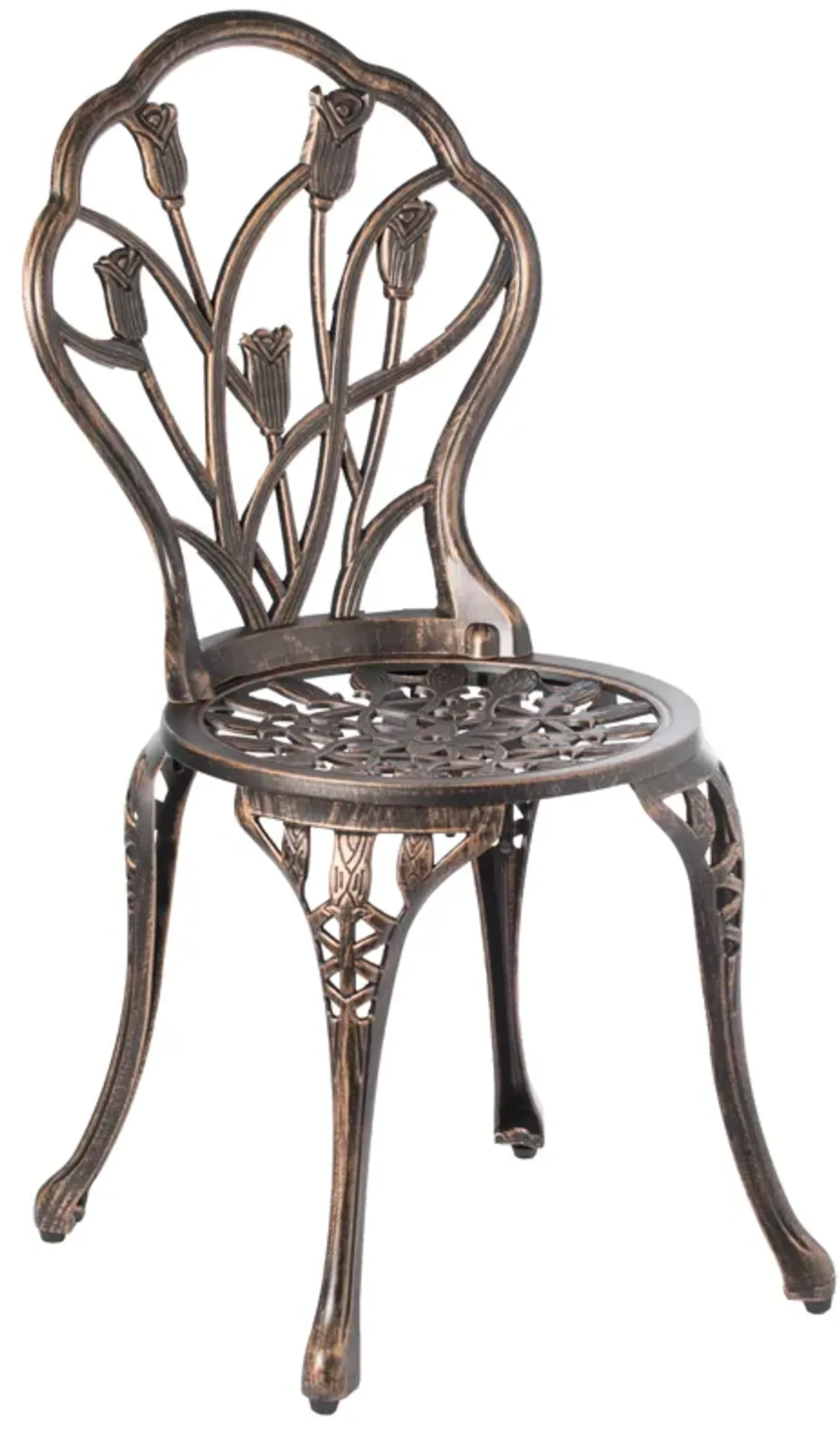 Indoor and Outdoor Bronze Dinning Set 2 Chairs with 1 Table Bistro Patio Cast Aluminum.