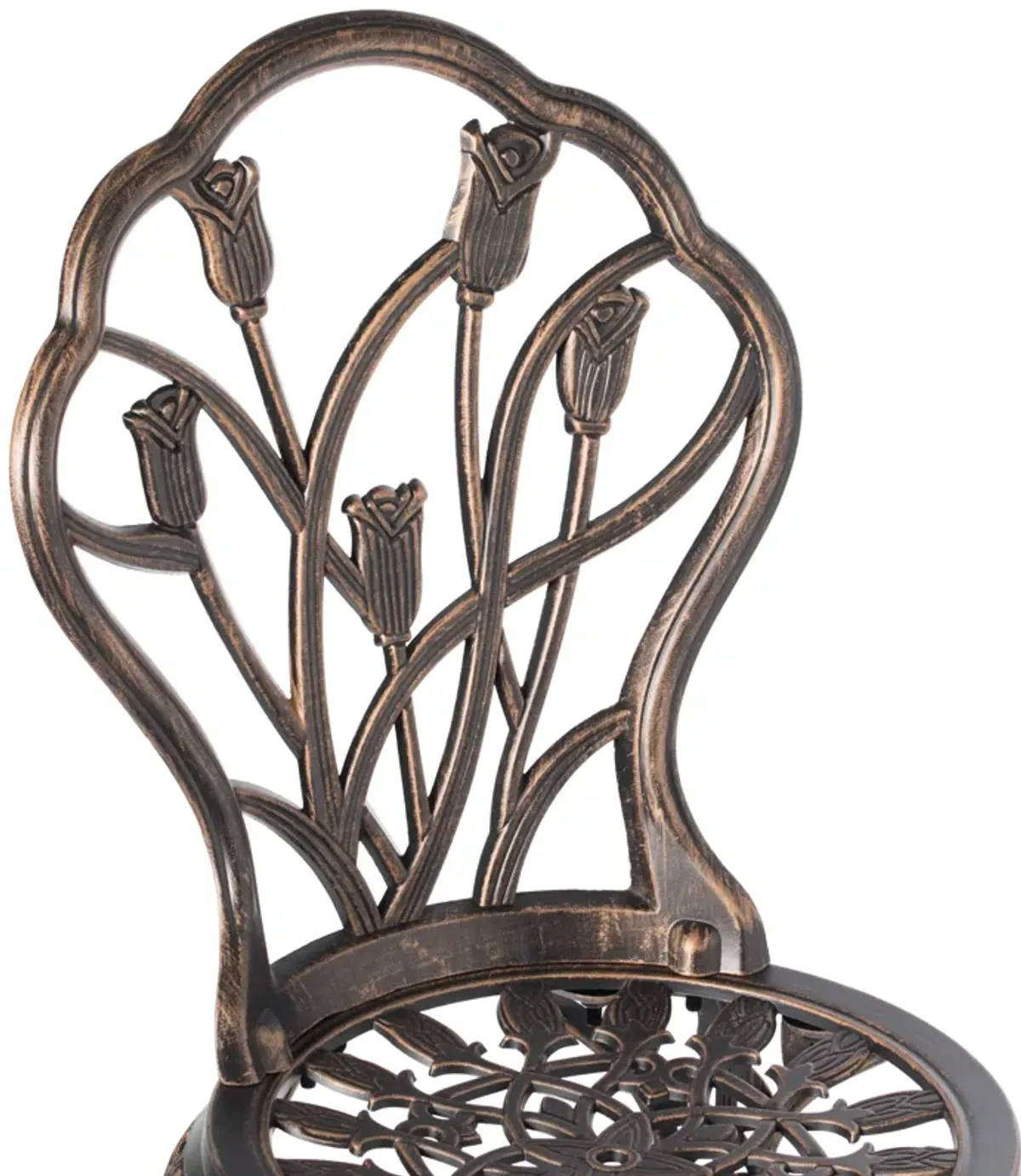 Indoor and Outdoor Bronze Dinning Set 2 Chairs with 1 Table Bistro Patio Cast Aluminum.