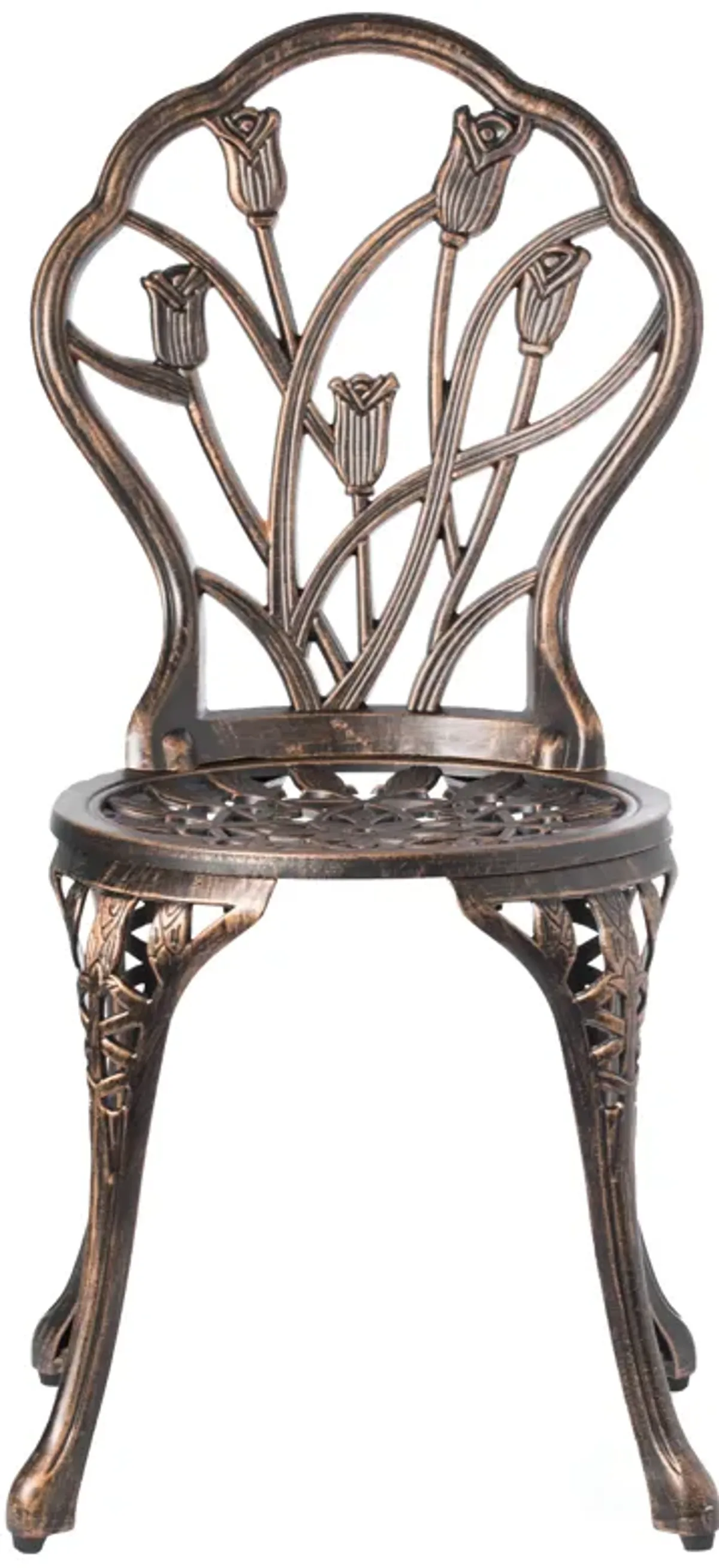 Indoor and Outdoor Bronze Dinning Set 2 Chairs with 1 Table Bistro Patio Cast Aluminum.