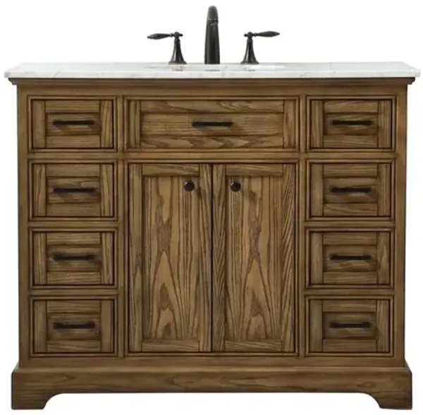 Elegant Kitchen and Bath 42 inch Single bathroom vanity in driftwood