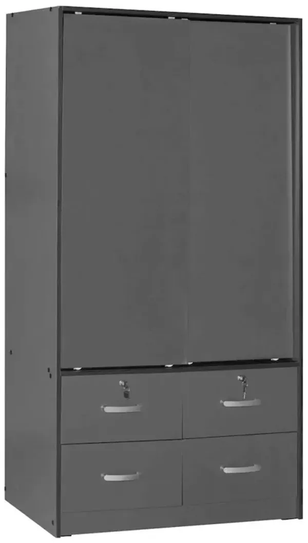 Sarah Modern Wood Double Sliding Door Armoire