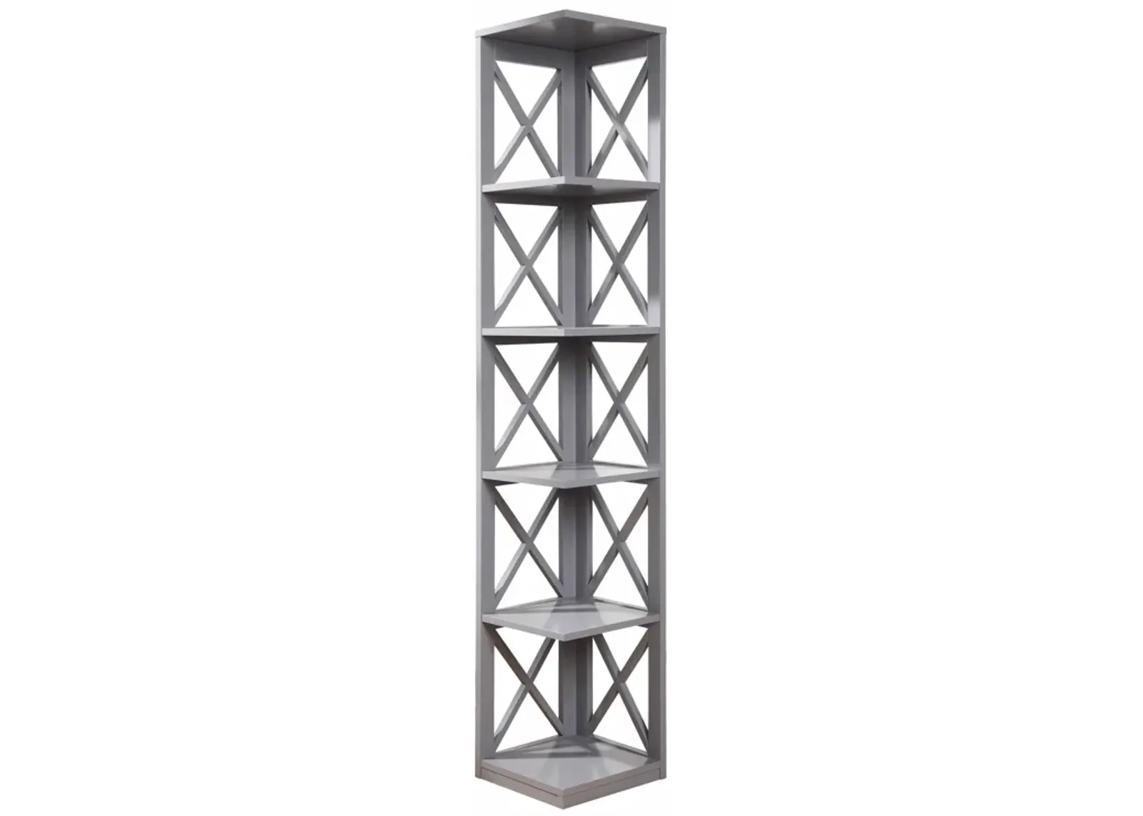 Convenience Concepts Oxford 5 Tier Corner Bookcase, Gray