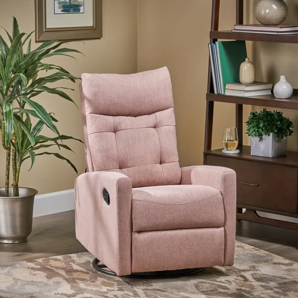 Merax High Back Swivel Glider Recliner Chair