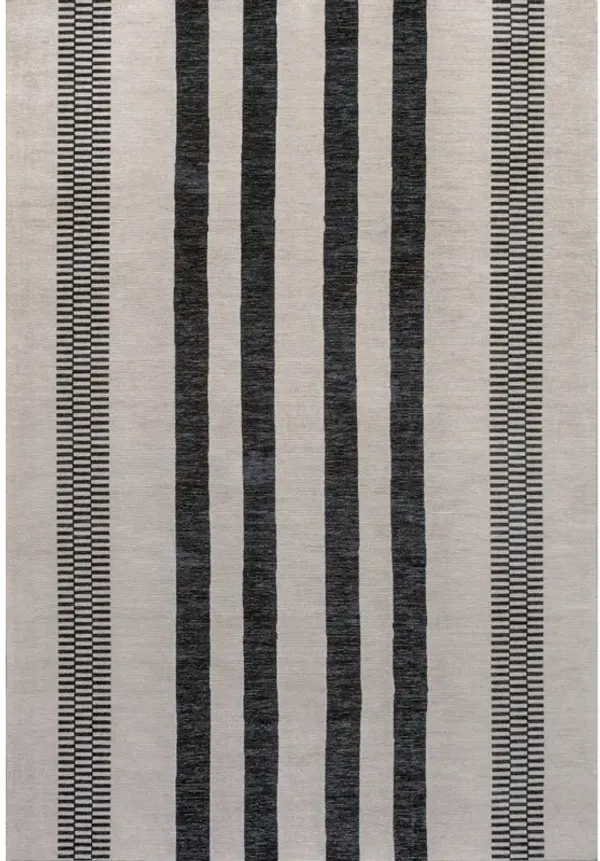 Vichy Geometric Striped Machine Washable Area Rug