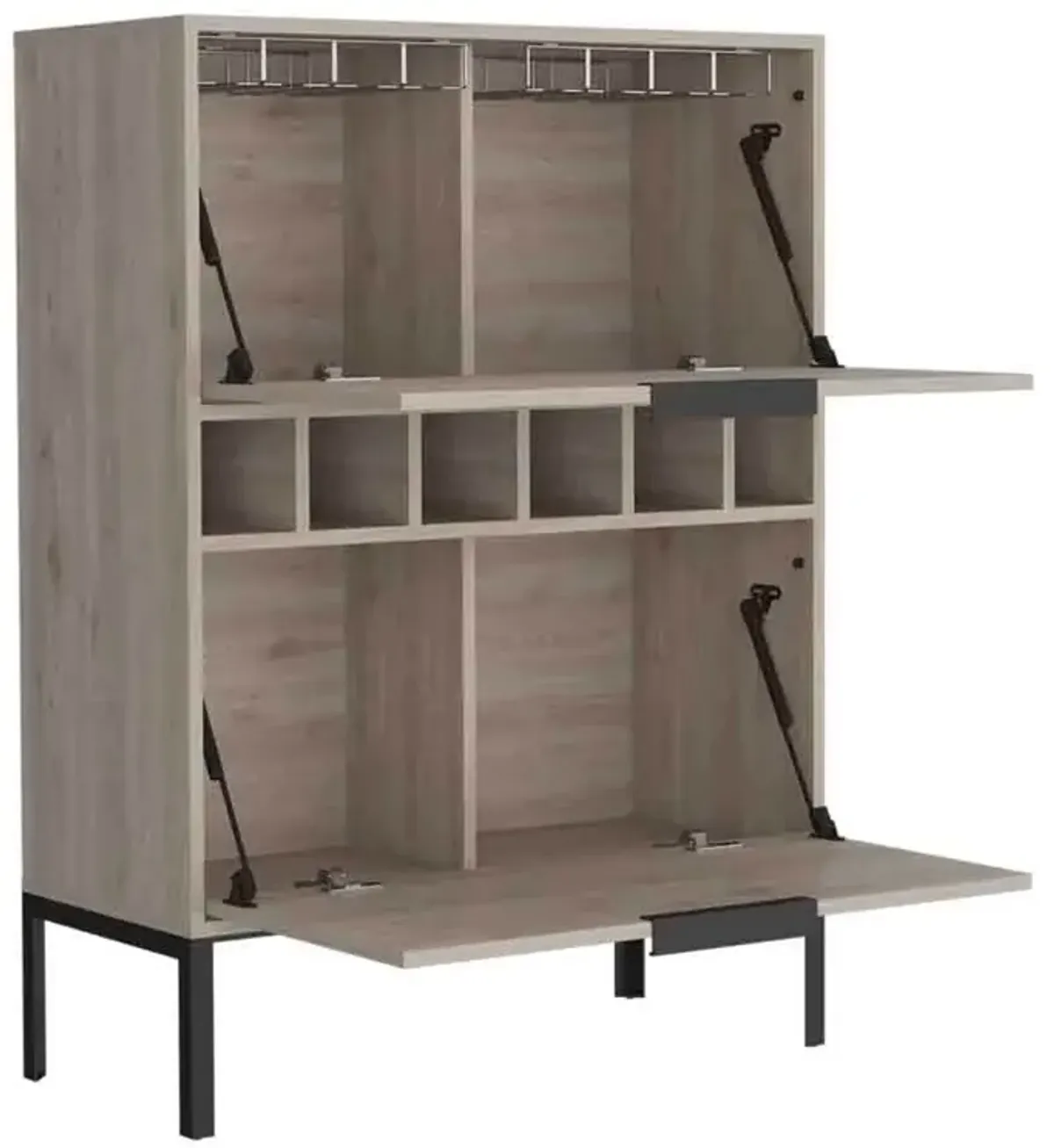 Bar Cabinet Puertu, Living Room, Light Gray