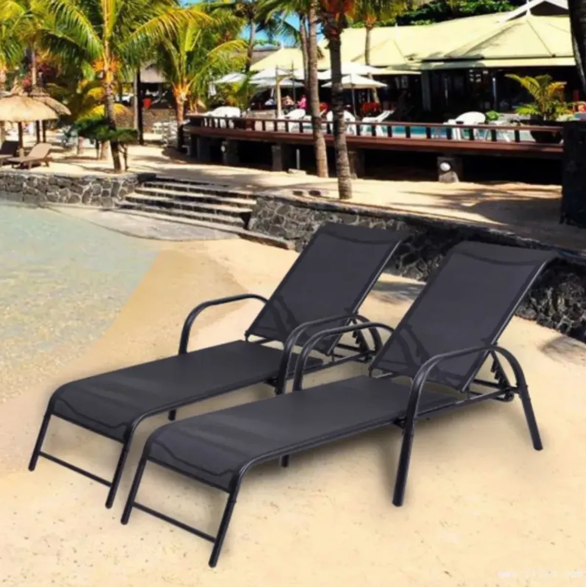 Set of 2 Patio Lounge Chairs