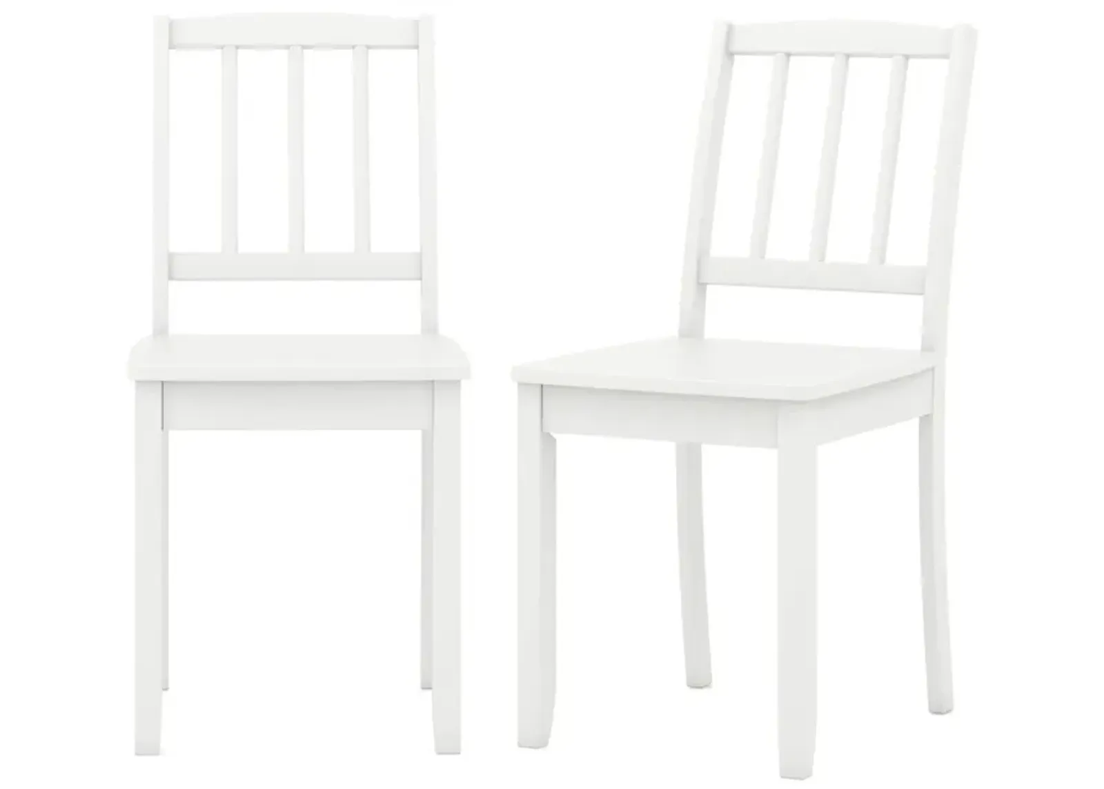 Wood Dining Chair Set of 2 with Rubber Wood Legs