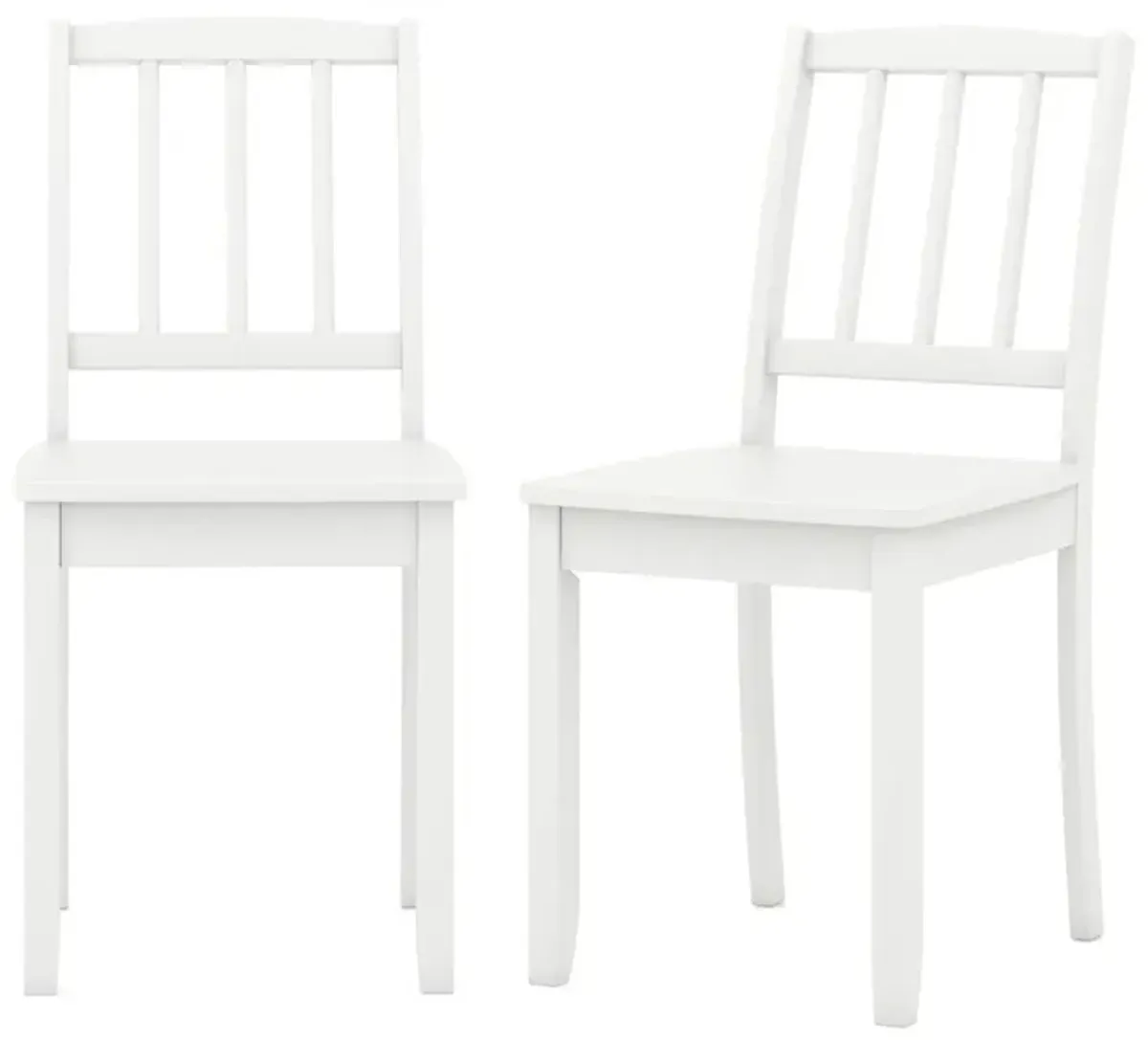 Wood Dining Chair Set of 2 with Rubber Wood Legs