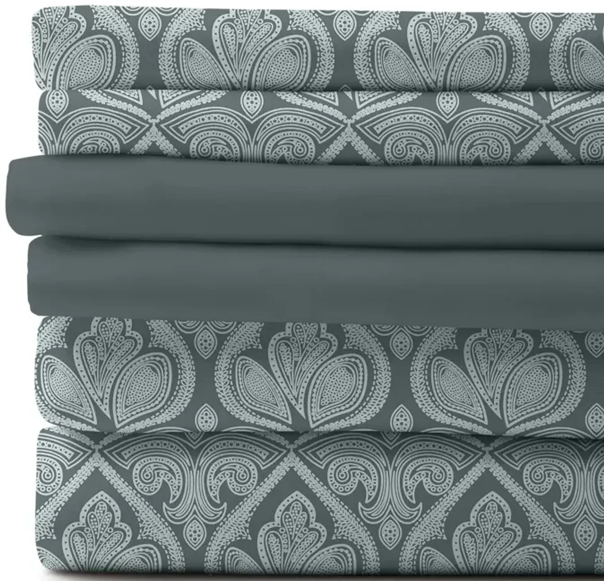 Lux Decor Collection Bed Sheets - Brushed Microfiber Paisley Sheet Set