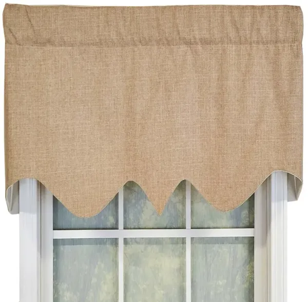 RLF Home Essential Solid Color Fabric Printed R-Crosby Regal Window Treatment Valance 3" Rod Pocket 50" x 17" Wheat