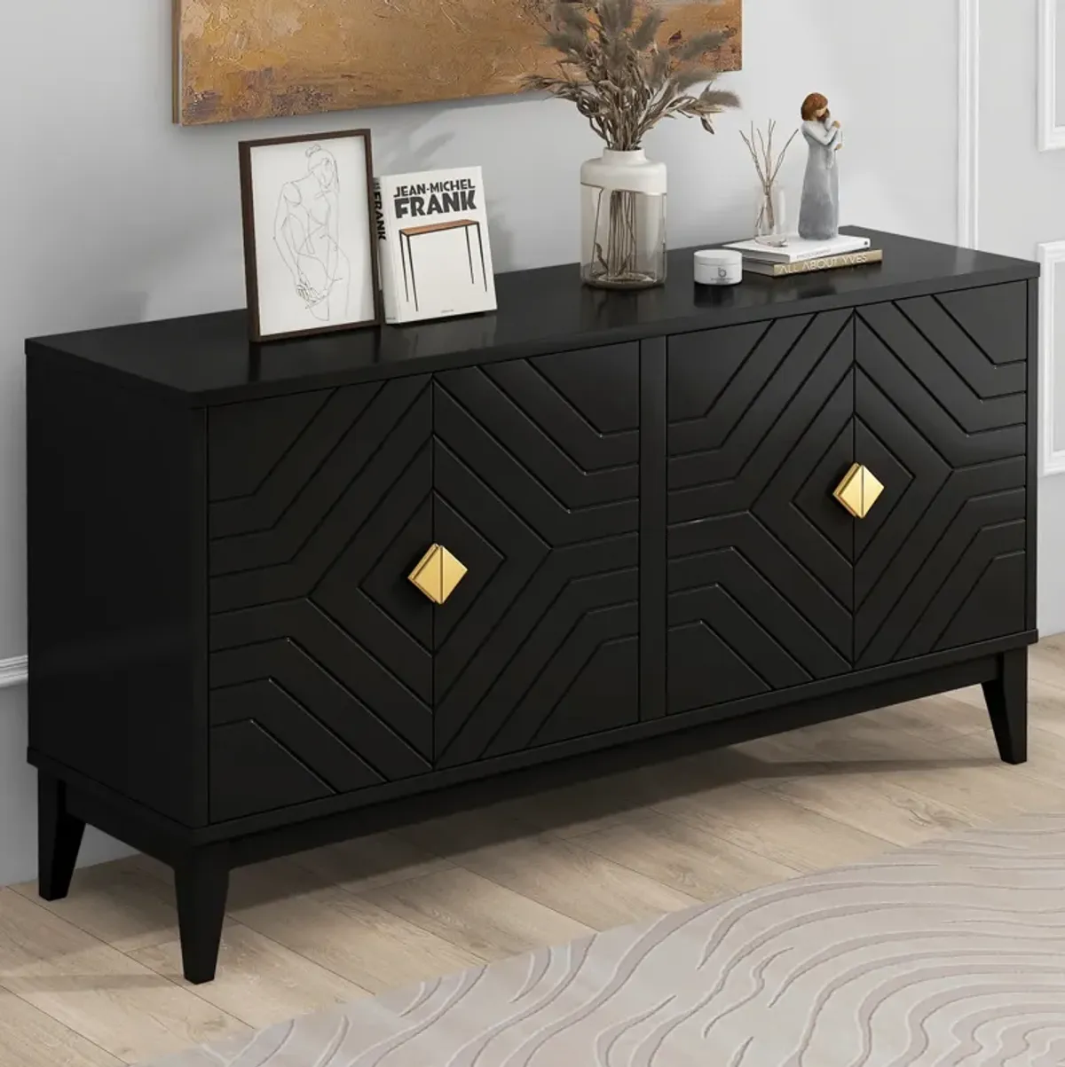 Merax Sideboard Storage Cabinet with 4 Doors