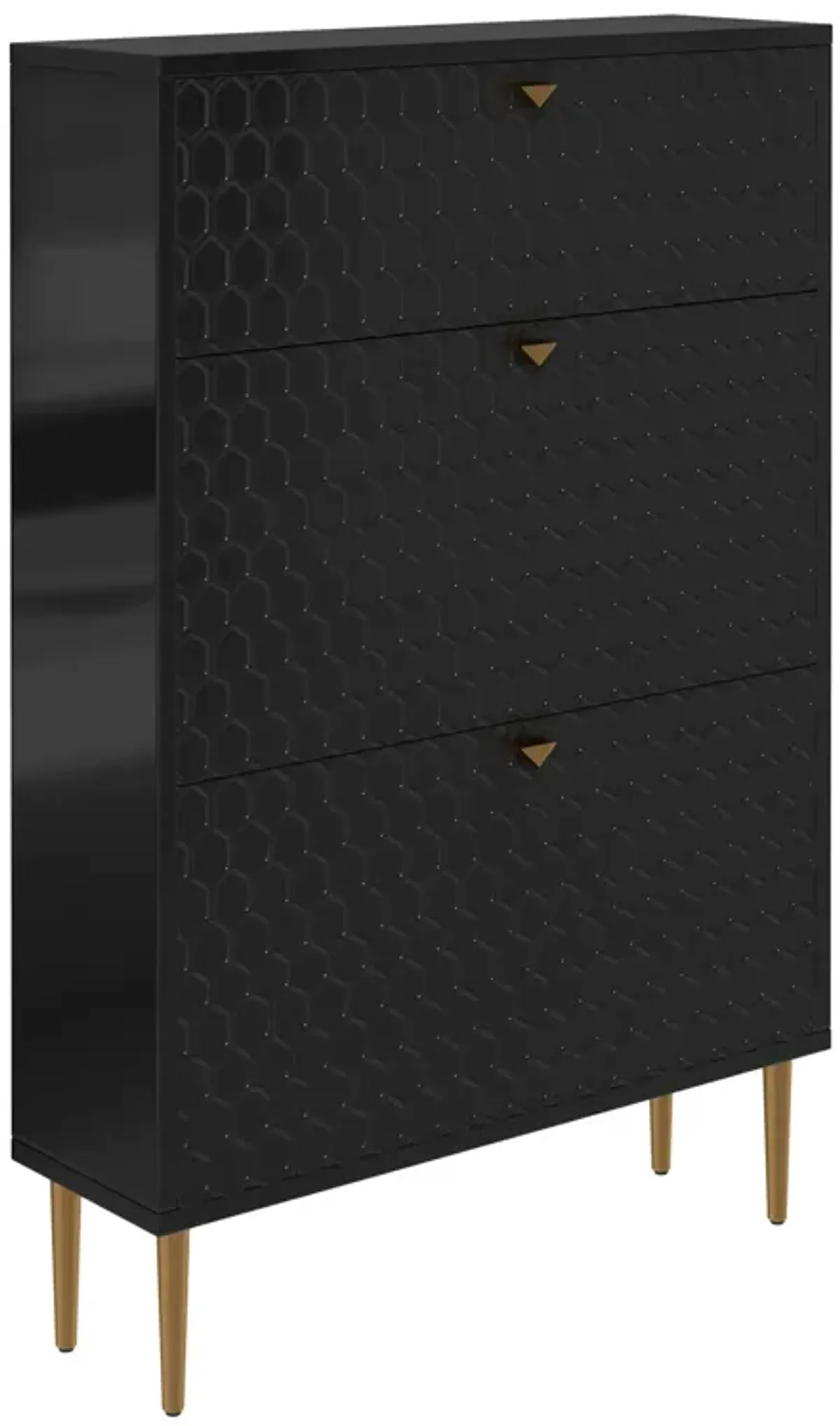 MONDAWE MDF Shoe Storage Cabinet with Three Tilt-Out Drawers (24-Pair)