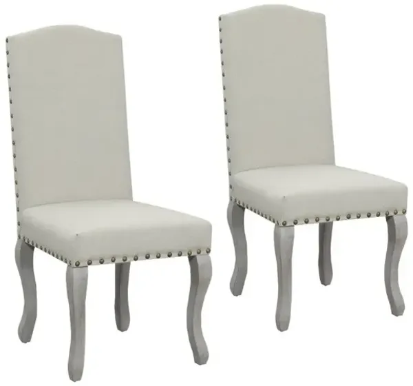 Set of 2 Upholstered Fabric Dining Parsons Chairs – Classic & Comfortable