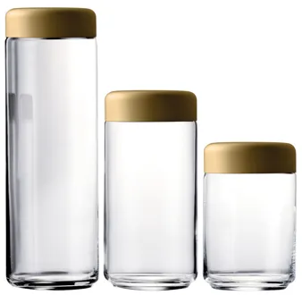 Atmosfera 3 Piece Food Container Urano in Materic Gold