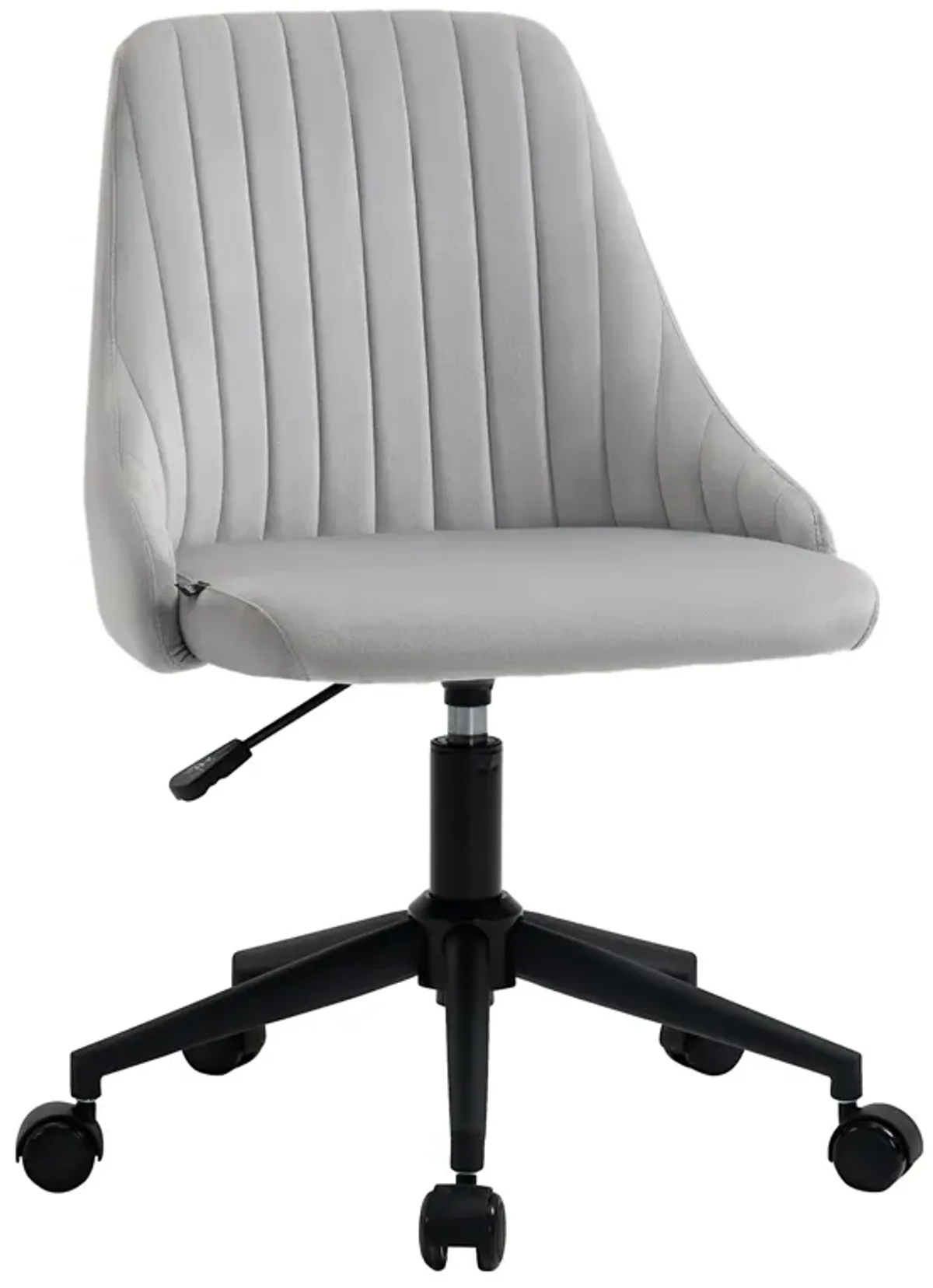 Slate Task Chair: Velveteen Swivel Mid-Back with Fluted Design