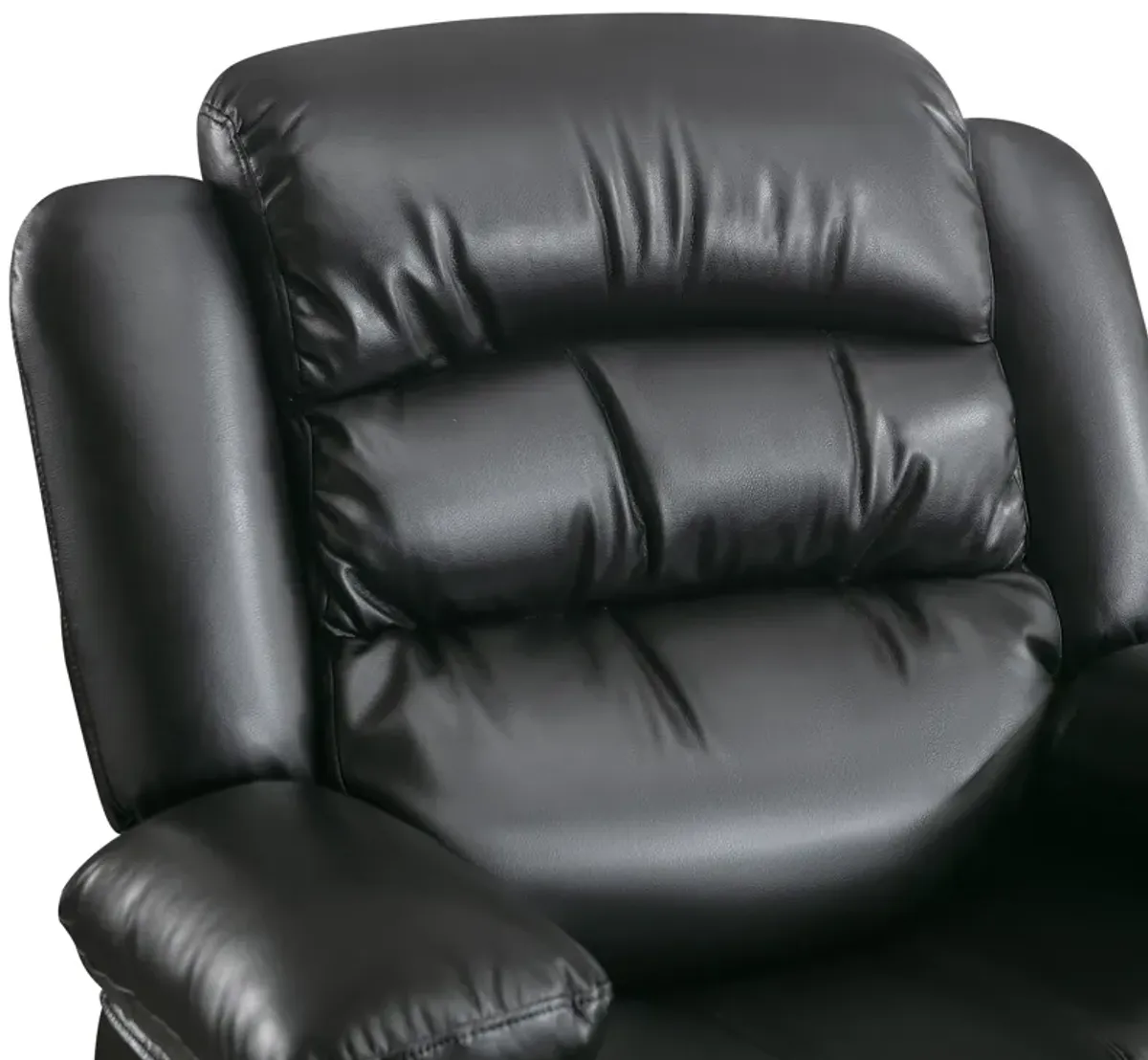 39.76 in. W Leather Recliner with Rocking, Remote Control, Tufted and Storage