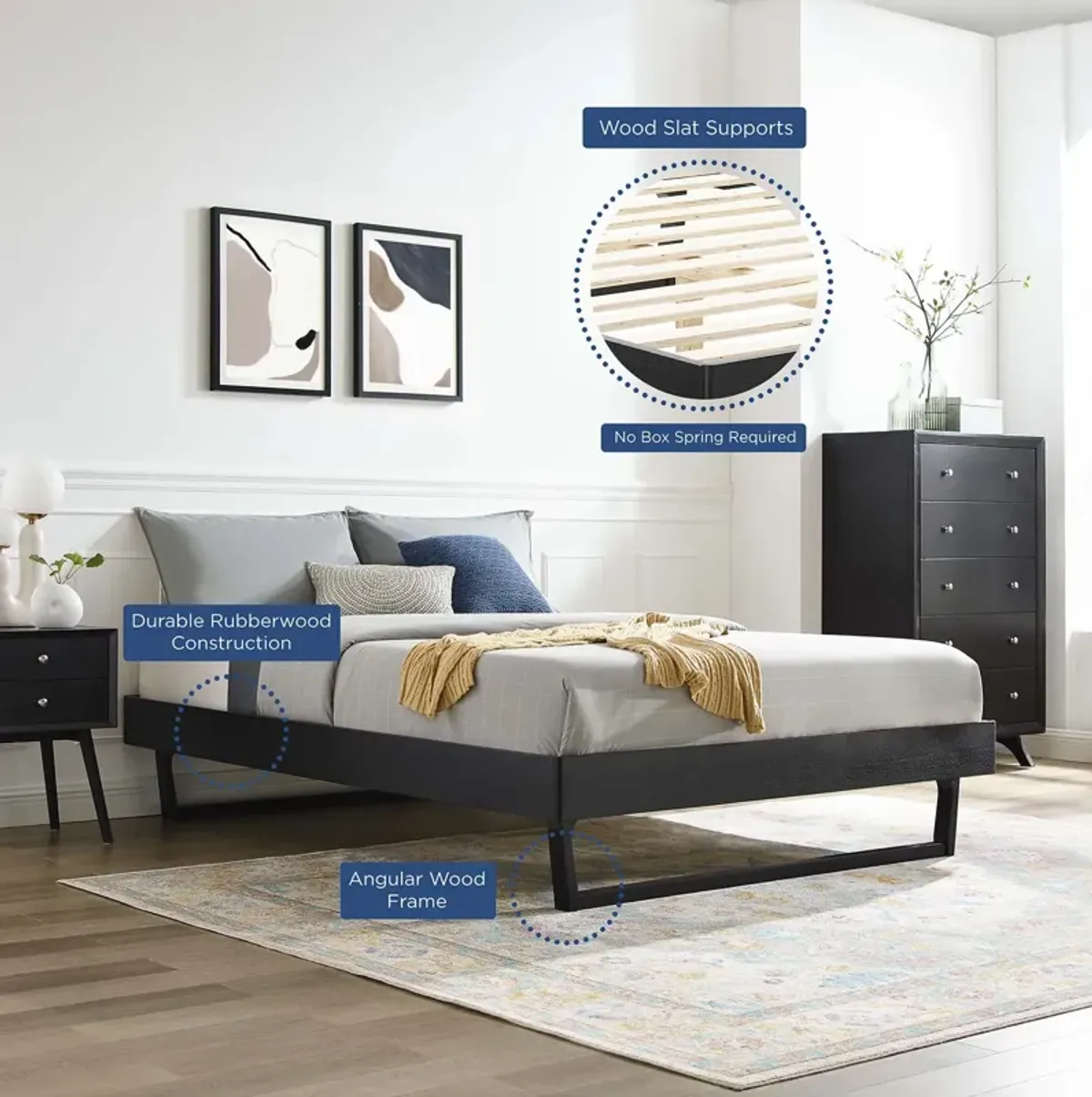 Modway - Billie Full Wood Platform Bed Frame