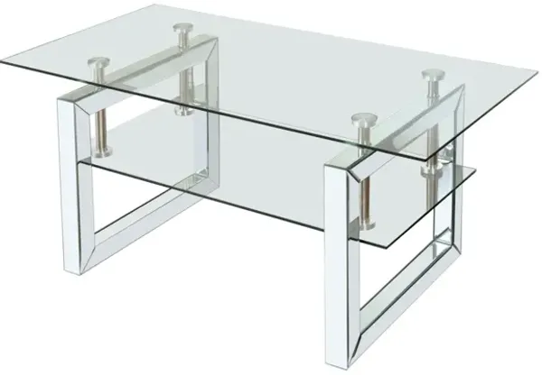 W 39.4" X D 19.7" X H 17.7" Transparent Tempered Glass Coffee Table, Coffee Table