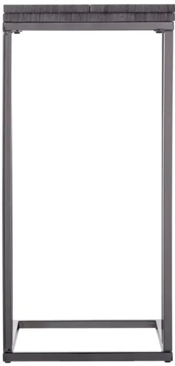 Hivvago 25" Silver And Gray Expandable Rectangular End Table