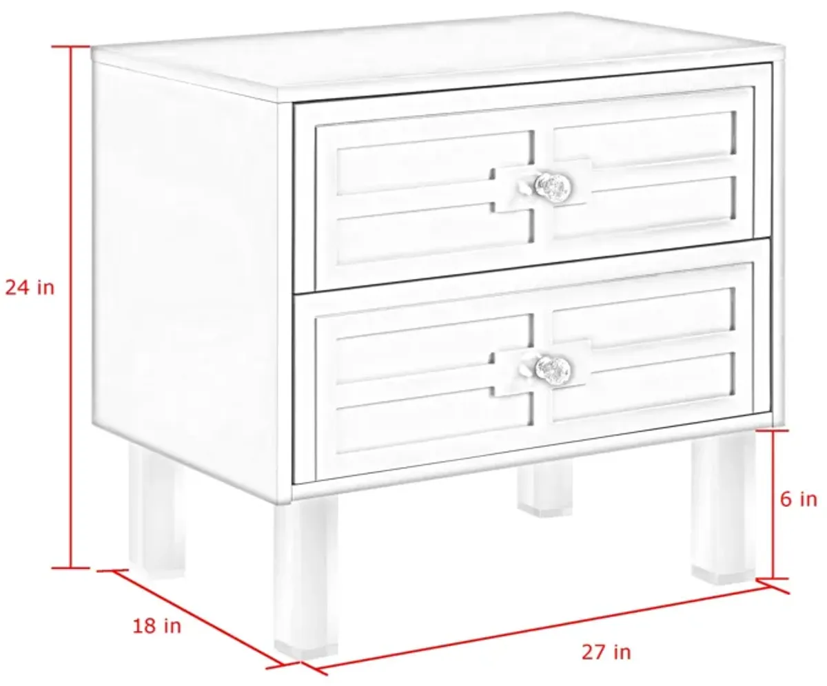 Inspired Home Crystal  Side Table/Accent Table/Nightstand