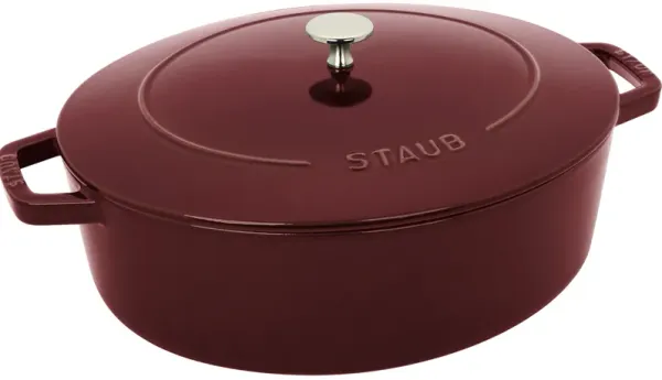 Staub Cast Iron 6.25-qt Shallow Oval Dutch Oven - Cherry