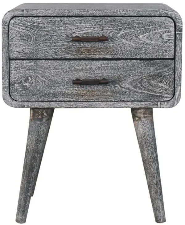 Artisan Furniture Solid Wood Sandblasted Ash Curved Bedside