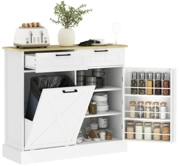Modern Kitchen Storage Cabinet with Shelves and Doors