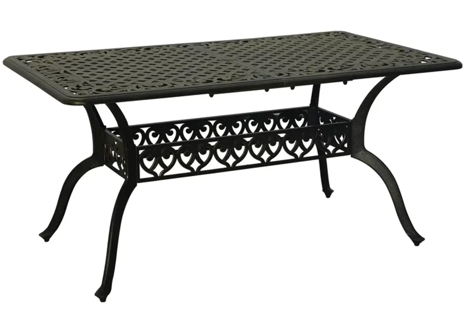 MONDAWE 59. in Cast Aluminum Patio Rectangular Foldable Dining Table with Umbrella Hole in Antique Bronze