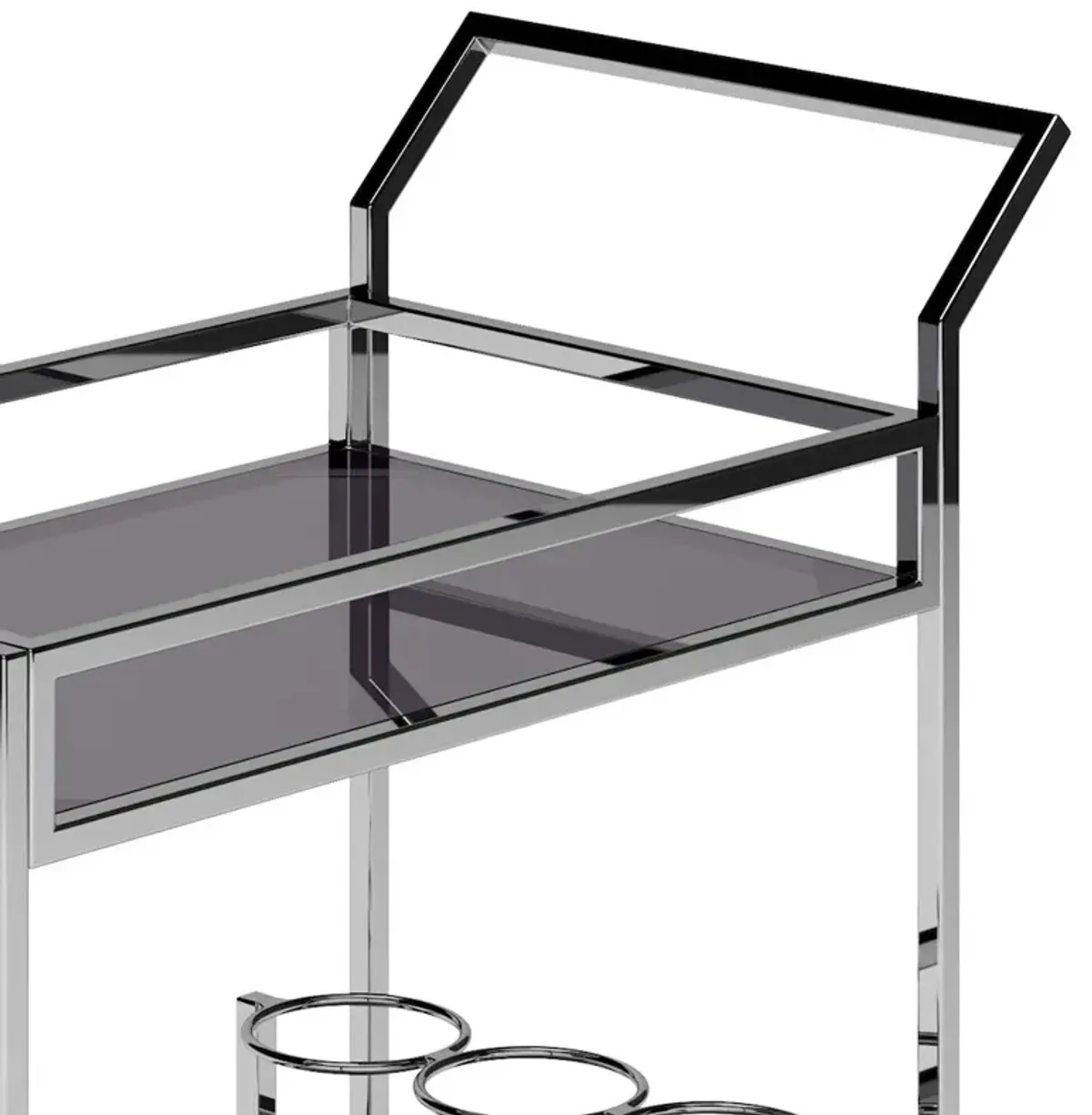 Simpli Home Watts 26 Inch Bar Cart In Chrome