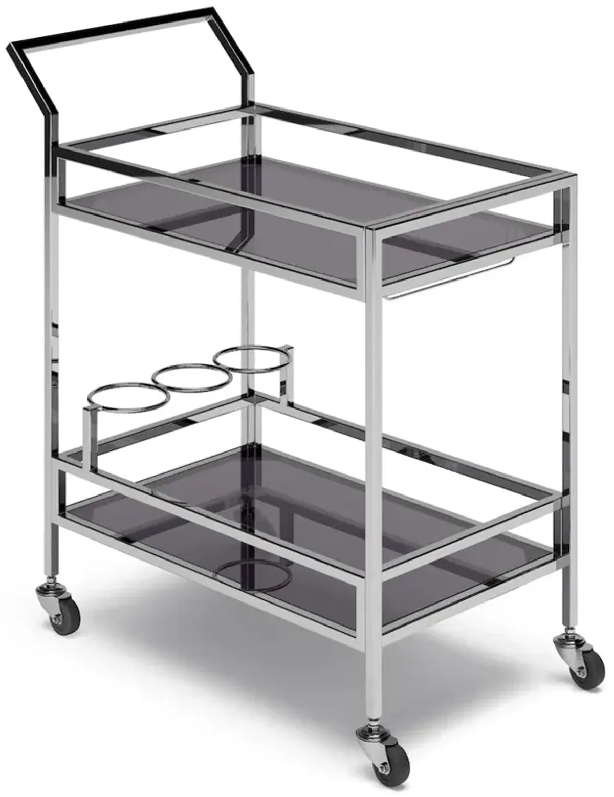 Simpli Home Watts 26 Inch Bar Cart In Chrome