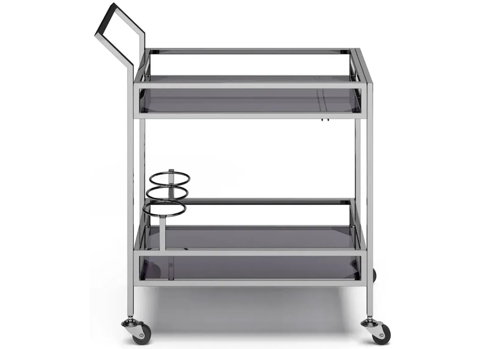 Simpli Home Watts 26 Inch Bar Cart In Chrome