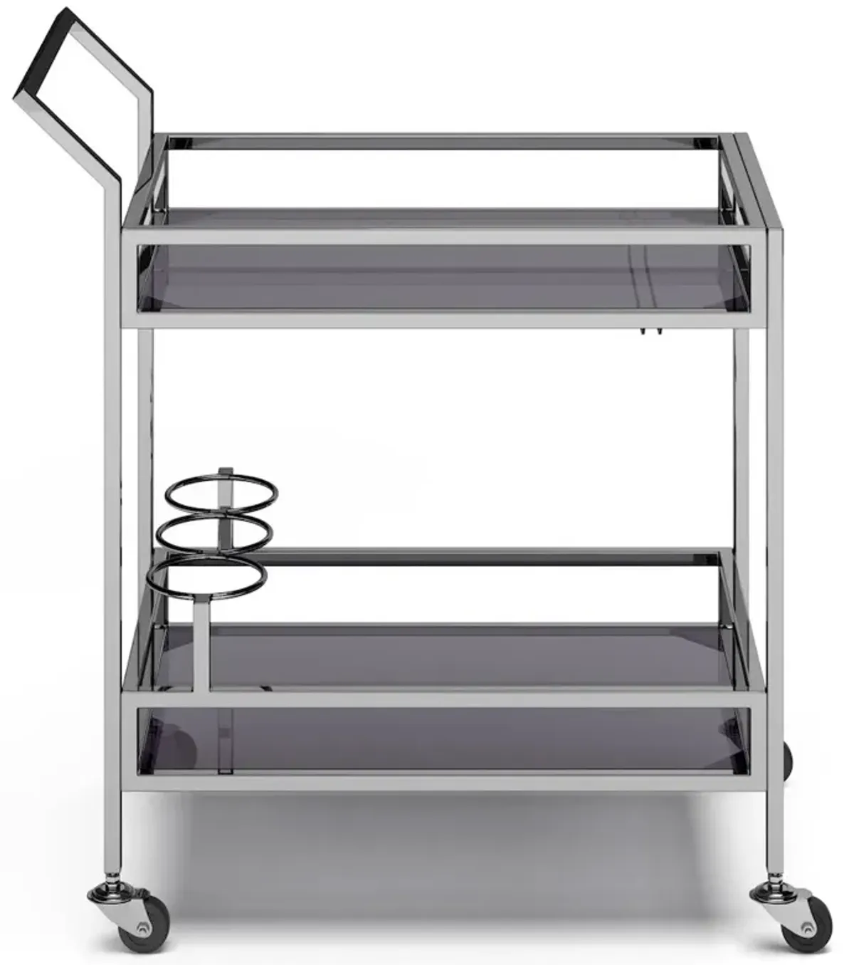 Simpli Home Watts 26 Inch Bar Cart In Chrome