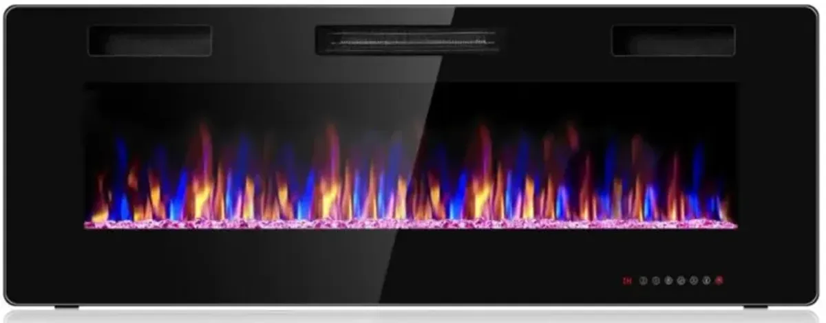 Hivvago 50 Inch Recessed Ultra Thin Electric Fireplace with Timer