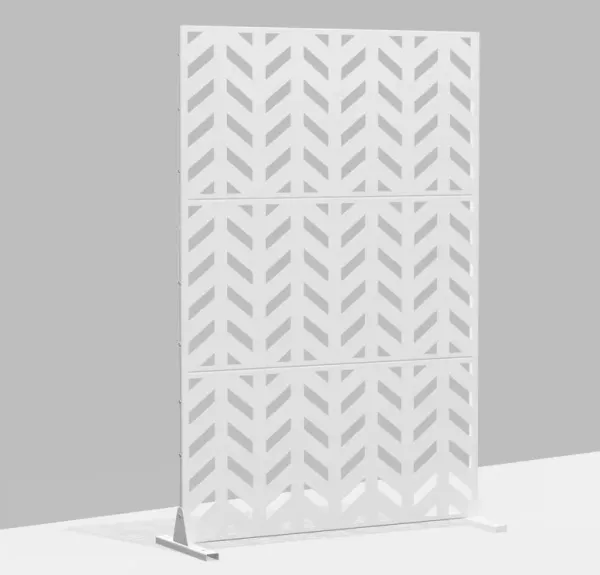 47in. W x 72in. H  Garden Fence Outdoor Privacy Screen  in White
