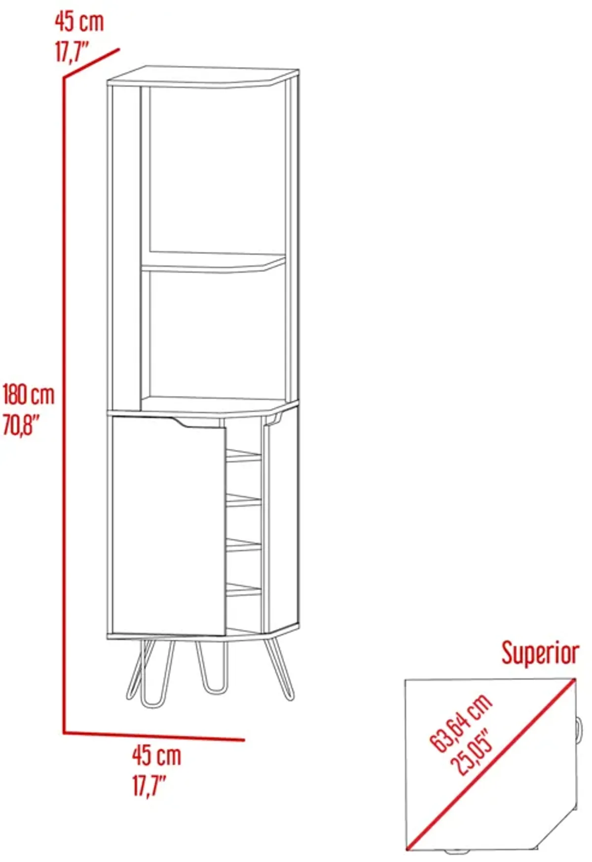 Corner Bar Cabinet Leverkusen, Living Room, Aged Oak / Black