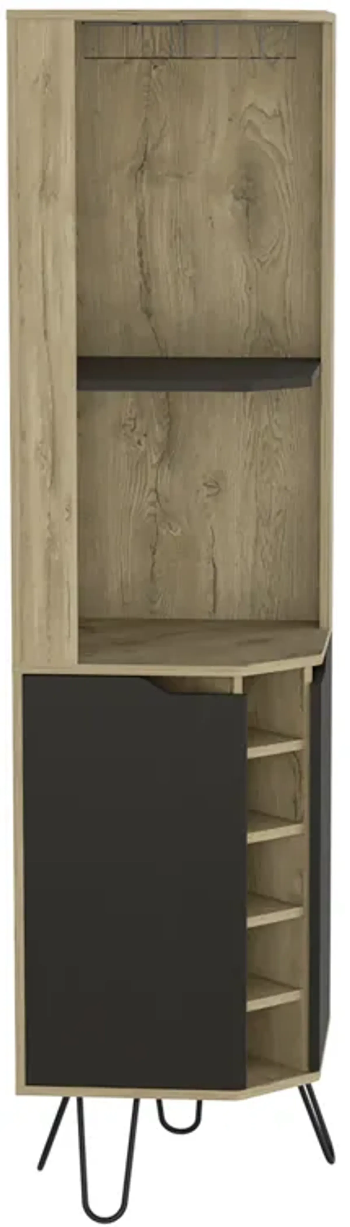 Corner Bar Cabinet Leverkusen, Living Room, Aged Oak / Black