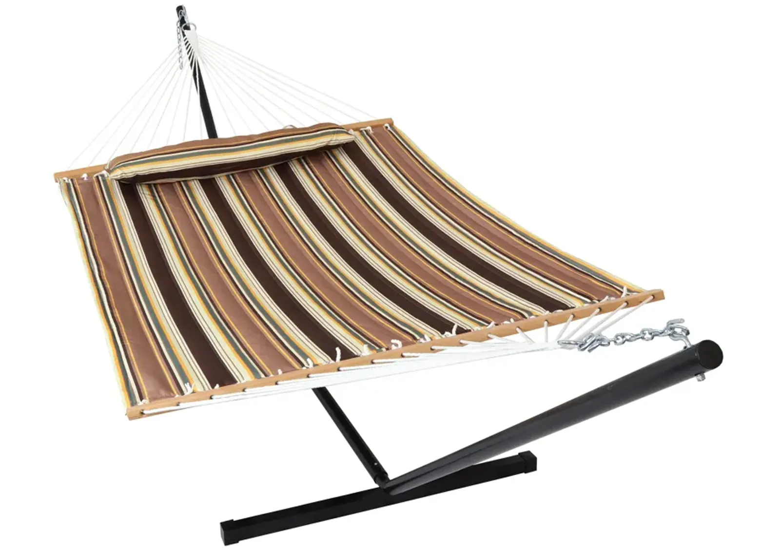 Sunnydaze 2-Person Quilted Fabric Hammock with Steel Stand