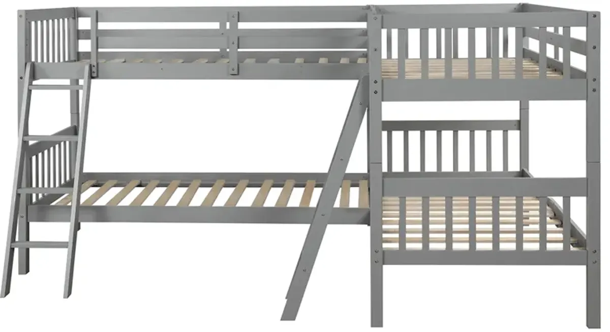 Merax L-Shaped Bunk Bed with Ladder