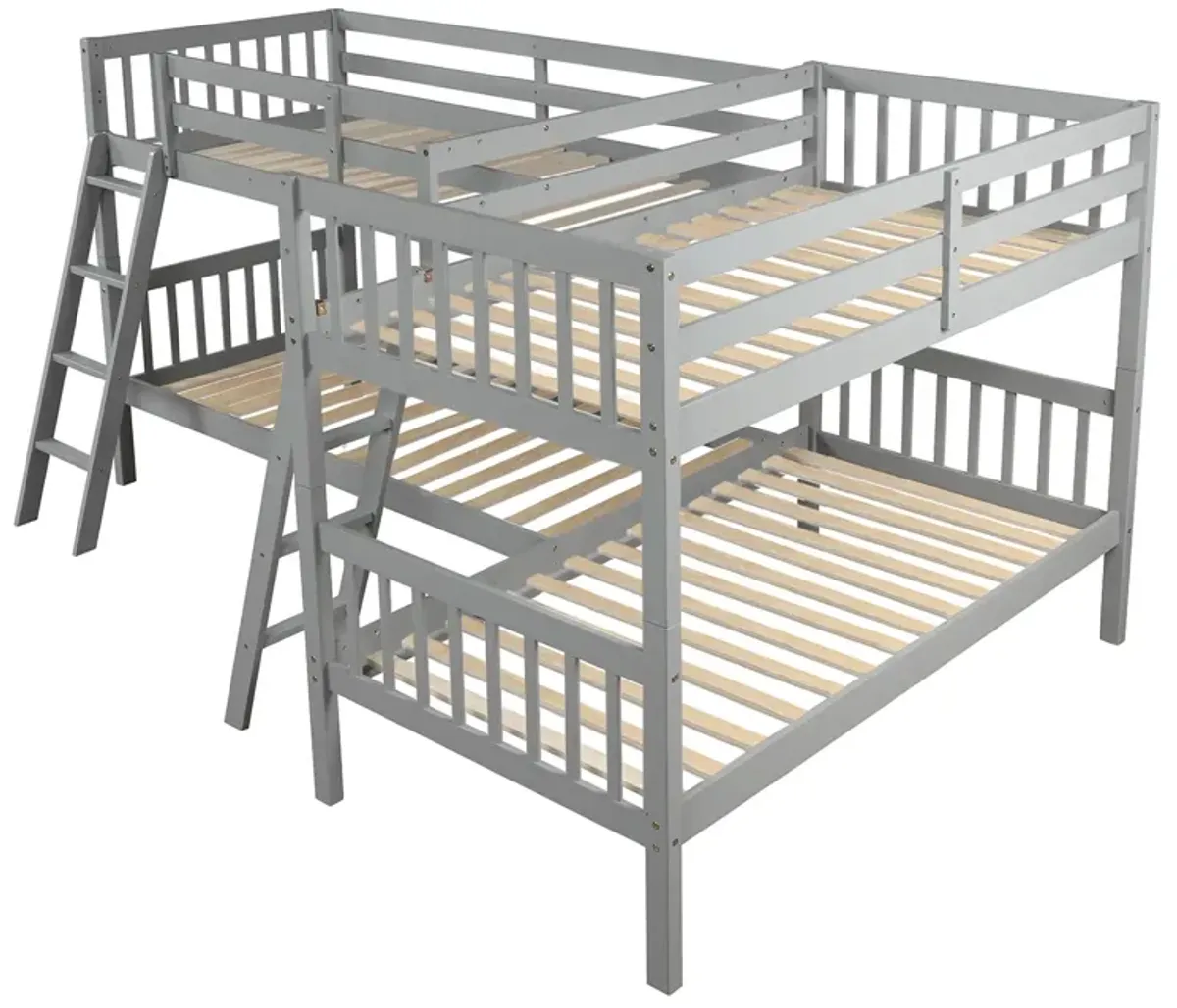 Merax L-Shaped Bunk Bed with Ladder