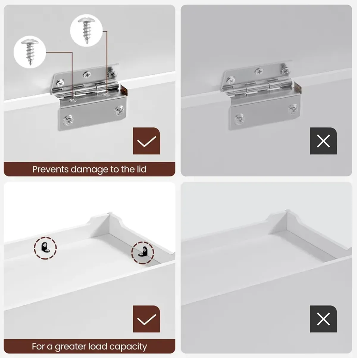 Storage Chest with 2 Safety Hinges