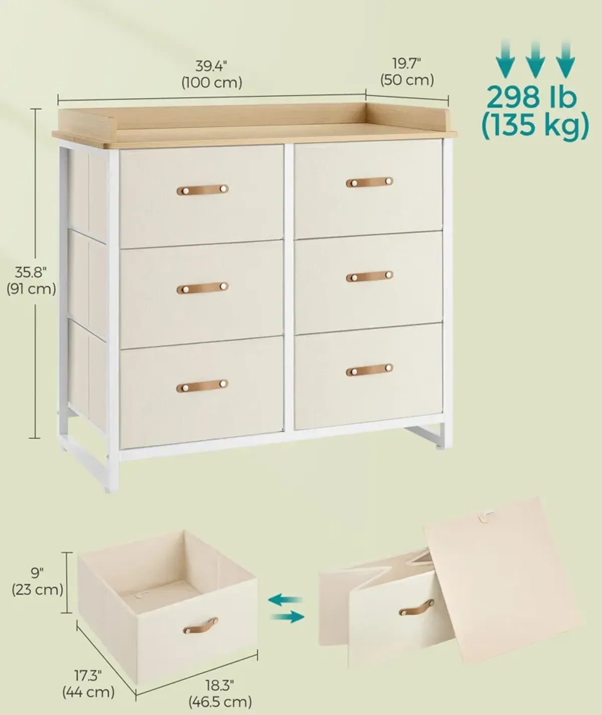 Water-Resistant Kids Dresser with 6 Drawers