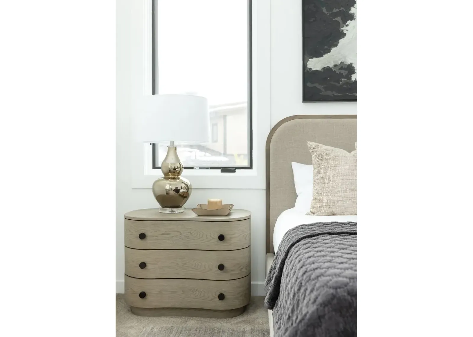 Emery Three Drawer Nightstand