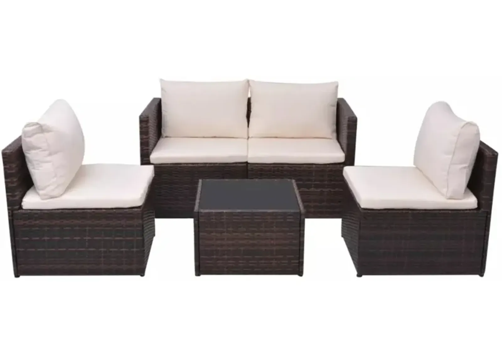 vidaXL Garden Sofa Set 13 Pieces Poly Rattan Brown