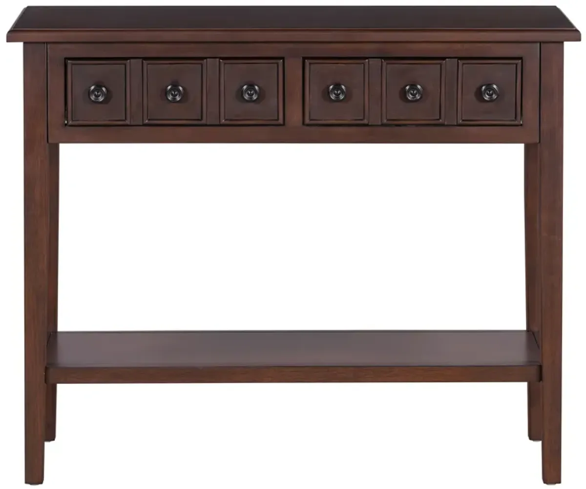 Merax Rustic Console Table with Drawers and Open Shelf