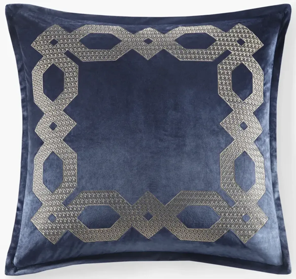 Gracie Mills Mallor Geometric Embroidered Velvet European Pillow Sham